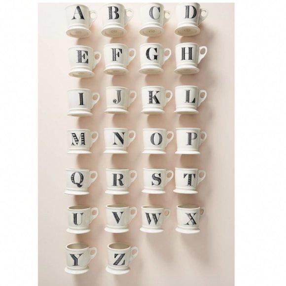 Anthropologie "V” Monogram Mug - Picture 1 of 7